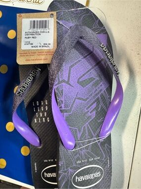 Havaianas Black and Purple Flip Flops